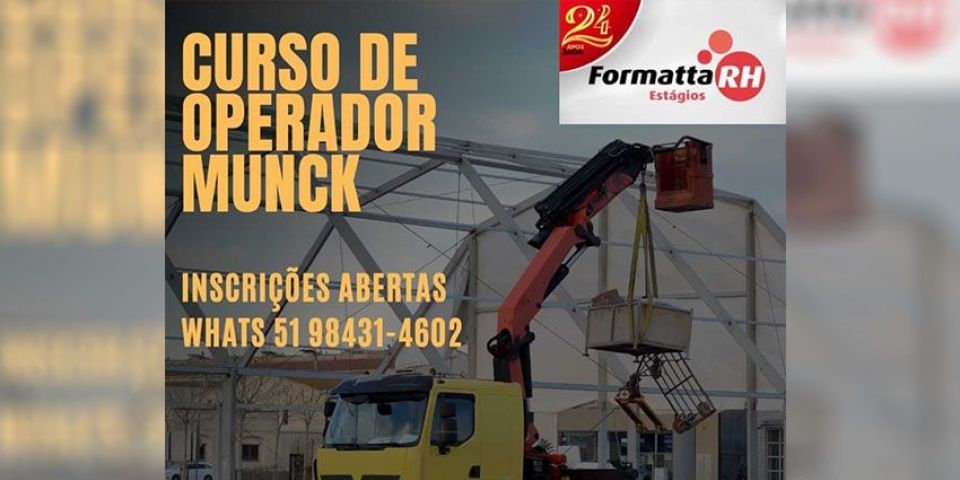 Formatta RH está oferecendo curso de Operador de Guindauto Munck em Camaquã