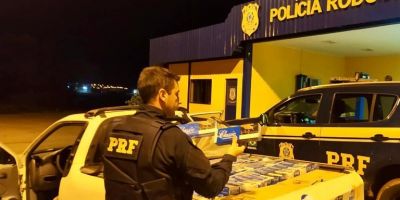 PRF prende homem em carro carregado de cigarros contrabandeados na BR-386