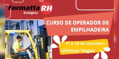 Formatta RH está com inscrições abertas para curso de Operador de Empilhadeira