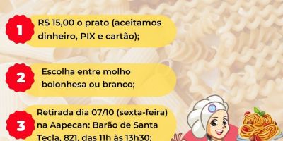 Aapecan realiza terceira edição da Macarronada beneficente