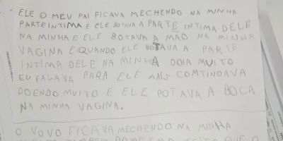 Criança de 9 anos relata estupros cometidos por pai e avô