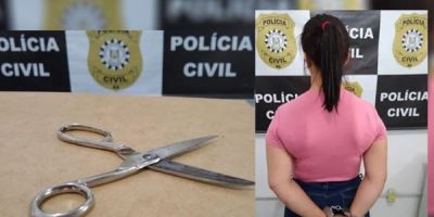 Mulher é presa após tentar matar colega de trabalho a tesouradas no Vale do Paranhana