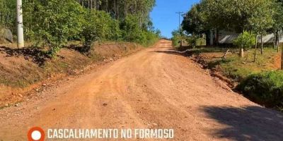 Trecho da Estrada do Formoso recebe cascalho em Camaquã