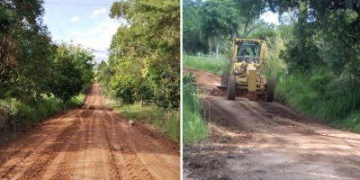 Trecho da Estrada do Assentamento da Boa Vista recebe manutenção no interior de Camaquã