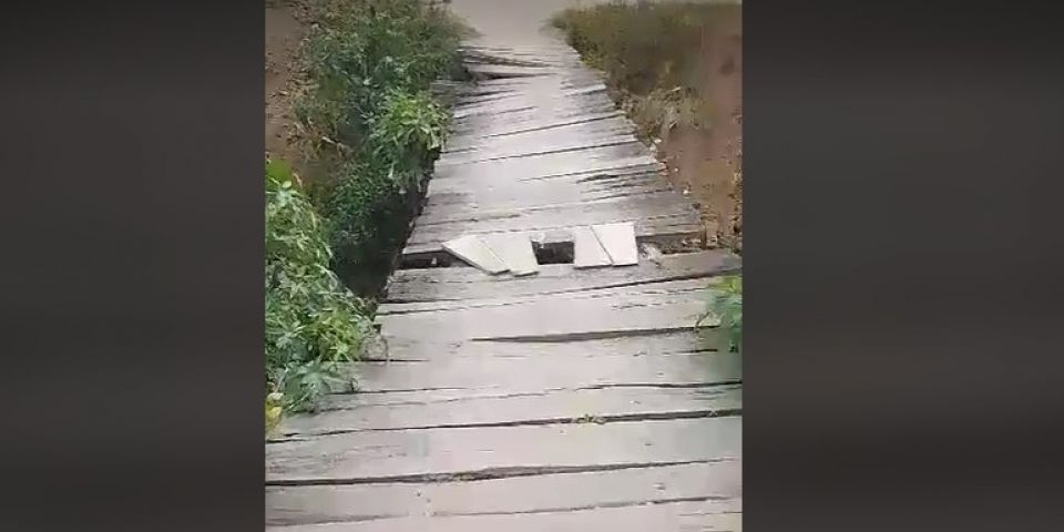 Ponte de madeira do bairro Getúlio Vargas volta a ser motivo de reclamação de moradores em Camaquã