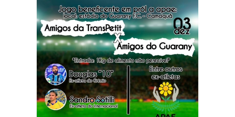 Sandro Sotili e Douglas “10” realizam jogo beneficente neste sábado 