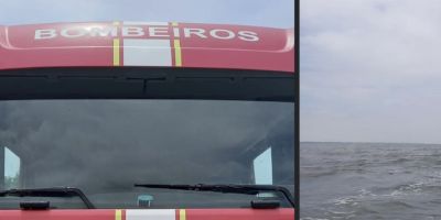 Bombeiros voluntários resgatam banhista que caiu de moto aquática na Lagoa dos Patos em Tapes