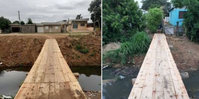 Duas passarelas são reconstruídas na Getúlio Vargas em Camaquã