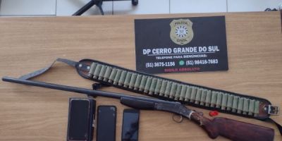 Arma, munições e celulares são apreendidos durante cumprimento de mandados em Cerro Grande do Sul