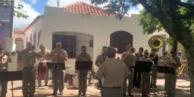 Banda da Brigada Militar se apresentou neste sábado em São Lourenço do Sul