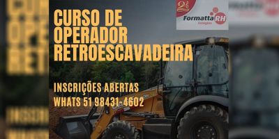 Formatta RH está com inscrições abertas para curso de Operador de Retroescavadeira