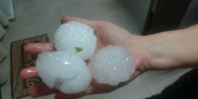 Quinta-feira começa com chuva forte e granizo no RS