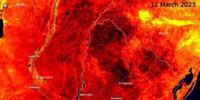 Medições por satélite apontam que temperatura mediu quase 50°C no solo em parte do RS no fim de semana