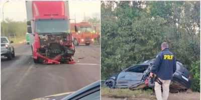 Acidente entre carro e caminhão na BR-471 resulta em uma pessoa morta em Rio Pardo