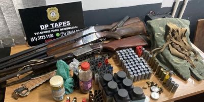 Polícia cumpre mandados de busca e apreende armas e munições em Tapes