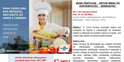 SMICS promove curso de Boas Práticas - Setor Mesa ou Distribuição - SEBRAETEC