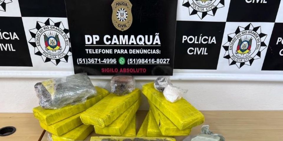 Polícia Civil identifica depósito de drogas em Camaquã e apreende 13kg de entorpecentes