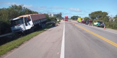 Idoso morre em colisão frontal entre carro e caminhão na BR-392 em Canguçu