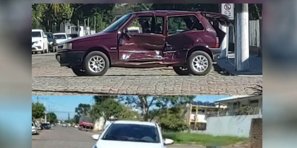 Acidente deixa dois veículos parcialmente destruídos em Camaquã