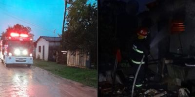 Residência na zona rural de Sentinela do Sul é consumida por incêndio