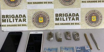 Brigada Militar prende dois homens por tráfico de drogas em São Lourenço do Sul