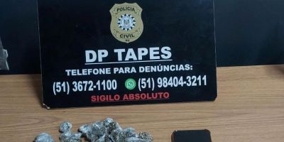 Polícia Civil prende homem que vendia drogas no centro de Tapes