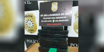 Policia Civil apreende mais de 8 kg de maconha em São Lourenço do Sul