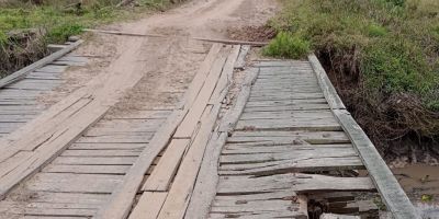 Más condições de ponte oferecem riscos a moradores no interior de Camaquã, relata internauta