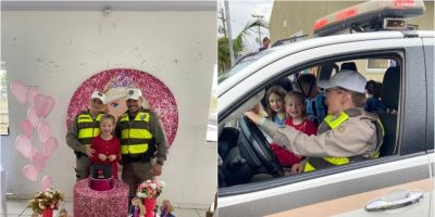 Brigada Militar participa de festa de aniversário de menina em São Lourenço do Sul