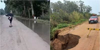 Prefeitura de Arambaré comunica pontos de alagamento e rompimento em estradas do município