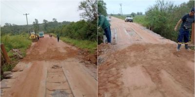 Secretaria de Obras realiza conserto na estrutura da ponte do Passo da Venda em Sentinela do Sul