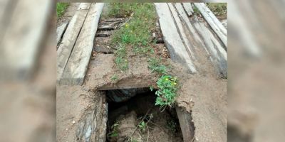 Situação precária de ponte preocupa moradores na zona rural de Camaquã