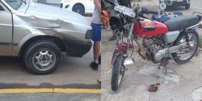 Acidente entre carro e moto deixa casal ferido em Camaquã