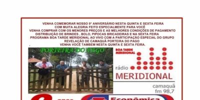 Publicidade: venha comemorar nosso 9º aniversário - Econômica Móveis e Eletro