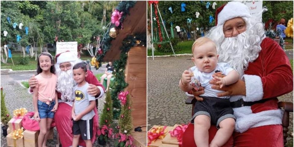 Papai Noel encanta crianças na Praça Donário Lopes em Camaquã