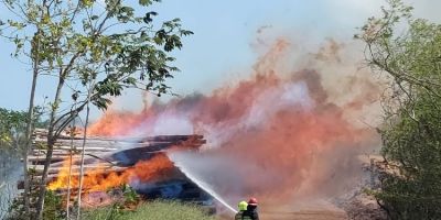 Incêndio de grandes proporções atinge área verde na zona rural de Tapes