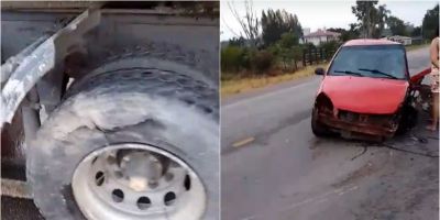 Jovem fica gravemente ferido após colisão entre carro e caminhão em São Lourenço do Sul