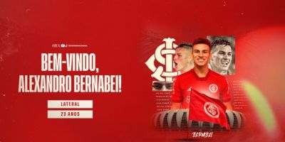 Inter anuncia lateral-esquerdo Alexandro Bernabei, de 23 anos