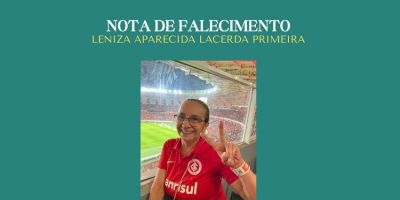 OBITUÁRIO: Nota de Falecimento de Leniza Aparecida Lacerda Primeira, de 64 anos