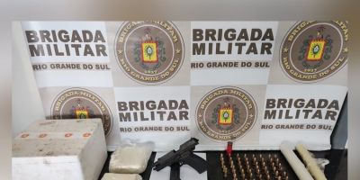 Brigada Militar apreende arma, drogas e munições em casa abandonada de Camaquã