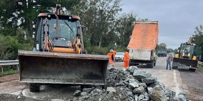 Dnit inicia obras para devolver trafegabilidade nas BR-392 e BR 158 no RS