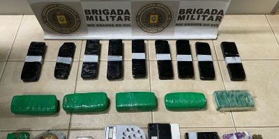 Quase 12 kg de drogas são apreendidos em Camaquã