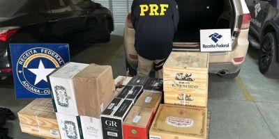 RF e PRF apreendem veículo com carga de vinhos argentinos em Pelotas