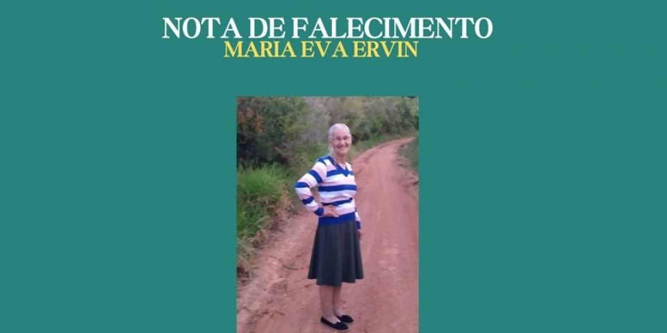 OBITUÁRIO: Nota de Falecimento de Maria Eva Ervin, de 83 anos