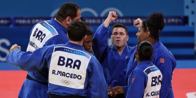 Com judocas do Pinheiros, Brasil conquista o bronze por equipes mistas