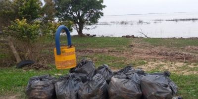 Cerca de 500 kg de resíduos sólidos são recolhidos em mutirão da FURG em São Lourenço do Sul