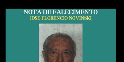 OBITUÁRIO: Nota de Falecimento de Jose Florencio Novinski, de 86 anos