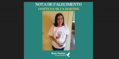 OBITUÁRIO: Nota de Falecimento de Janete da Silva Martins, de 57 anos