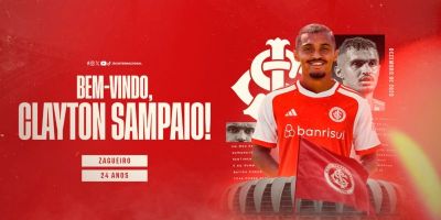 Inter anuncia a contratação do zagueiro Clayton Sampaio, de 24 anos