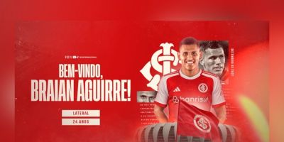 Inter anuncia a contratação do lateral-direito Braian Aguirre, de 24 anos